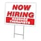 Signmission Now Hiring Massage Therapists Yard & Stake outdoor plastic coroplast window, 1824 MASSAGE THERAPISTS C-1824 MASSAGE THERAPISTS - alternate 1